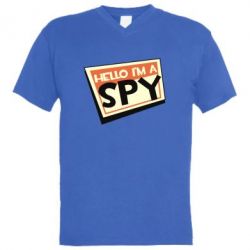 Мужская футболка  с V-образным вырезом Hello i'm a spy - PrintSalon
