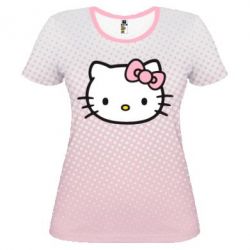 Женская футболка 3D Hello Kitty-PrintSalon Женская футболка 3D Hello Kitty