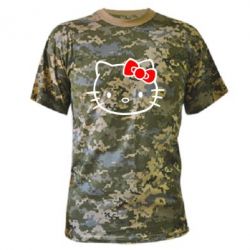 Камуфляжная футболка Hello Kitty logo - PrintSalon