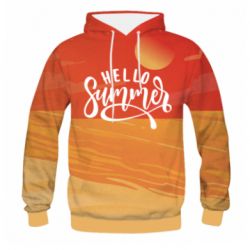 Мужское 3D худи Hello summer and the beach - PrintSalon