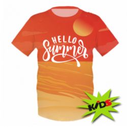Детская 3D футболка Hello summer and the beach - PrintSalon
