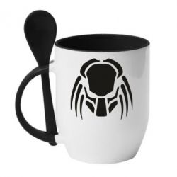Чашка с ложкой Helmet Predator - PrintSalon