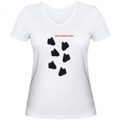 Жіноча футболка з V-подібним вирізом Here comes Linux - PrintSalon