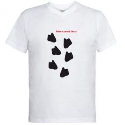 Чоловіча футболка з V-подібним вирізом Here comes Linux - PrintSalon