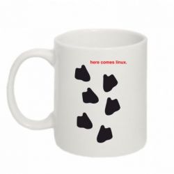 Чашка 320ml Here comes Linux