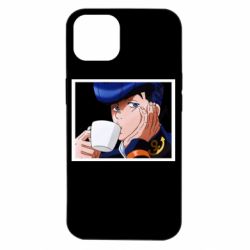 Чехол для iPhone 14 Higashikata Josuke drinking tea - PrintSalon
