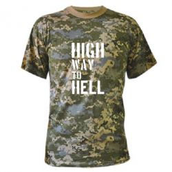 Камуфляжная футболка High way to hell
