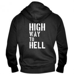 Чоловіче худі на блискавці High way to hell - PrintSalon