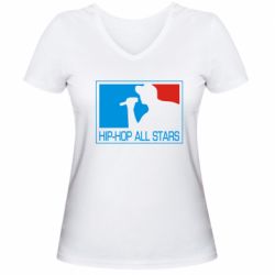 Женская футболка с V-образным вырезом Hip-hop all stars - PrintSalon