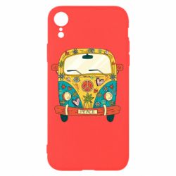 Чехол для iPhone XR Hippie bus - PrintSalon