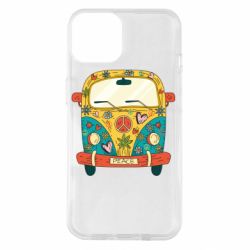 Чехол для iPhone 14 Hippie bus - PrintSalon