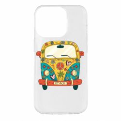 Чехол для iPhone 14 Pro Hippie bus - PrintSalon