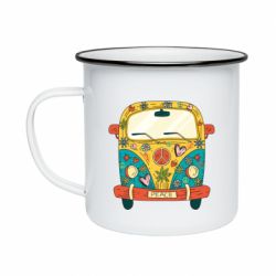 Кружка эмалированная Hippie bus - PrintSalon