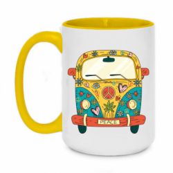 Чашка двухцветная 420ml Hippie bus - PrintSalon