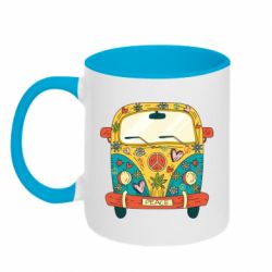 Чашка двокольорова Hippie bus-PrintSalon Чашка двокольорова Hippie bus