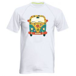 Мужская футболка для спорта Hippie bus - PrintSalon