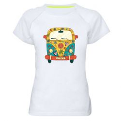 Женская футболка для спорта Hippie bus - PrintSalon