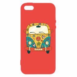 Чехол для iPhone5/5S/SE Hippie bus - PrintSalon
