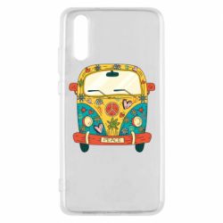 Чехол для Huawei P20 Hippie bus - PrintSalon