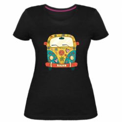 Женская премиум футболка Hippie bus - PrintSalon