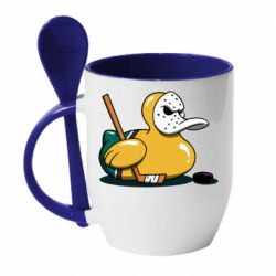 Чашка с ложкой Hockey duck - PrintSalon