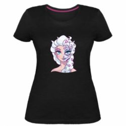 Женская премиум футболка Холодное сердце арт Эльза