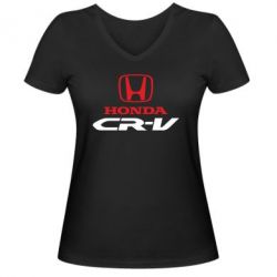 Женская футболка с V-образным вырезом Honda CR-V - PrintSalon