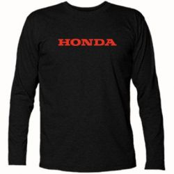 Футболка с длинным рукавом Honda надпись - PrintSalon