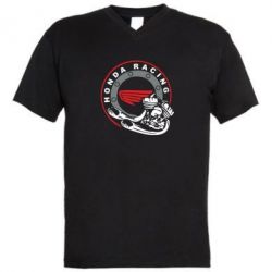 Мужская футболка  с V-образным вырезом Honda Racing - PrintSalon