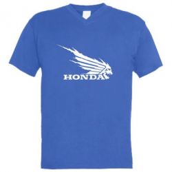 Мужская футболка  с V-образным вырезом Honda Skelet - PrintSalon