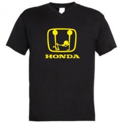 Мужская футболка  с V-образным вырезом Honda - PrintSalon