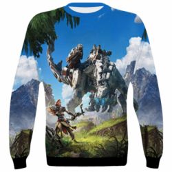 3D свитшот Horizon Zero Dawn Ela and mechanical dinosaur - PrintSalon