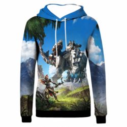Женское 3D худи Horizon Zero Dawn Ela and mechanical dinosaur - PrintSalon