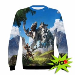 Детский 3D свитшот Horizon Zero Dawn Ela and mechanical dinosaur - PrintSalon