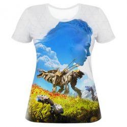Женская футболка 3D Horizon Zero Dawn low poly - PrintSalon