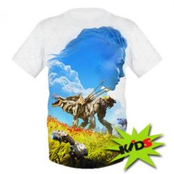 Детская 3D футболка Horizon Zero Dawn low poly - PrintSalon