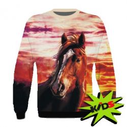 Дитячий 3D світшот Horse at sunset - PrintSalon