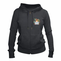 Женское худи на молнии Horse hacker - PrintSalon