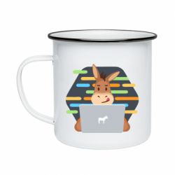 Кружка эмалированная Horse hacker - PrintSalon