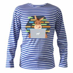 Тельняшка с длинным рукавом Horse hacker - PrintSalon