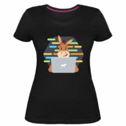 Женская премиум футболка Horse hacker - PrintSalon