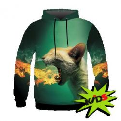 Дитяче 3D худі Hot cat - PrintSalon