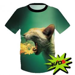 Дитяча 3D футболка Hot cat - PrintSalon