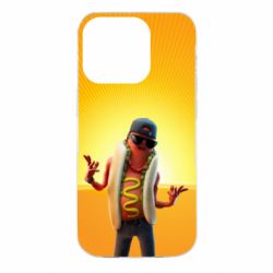 Чехол для iPhone 14 Pro Hot Dog Man Fortnite
