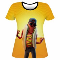 Женская футболка 3D Hot Dog Man Fortnite