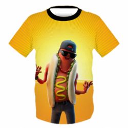 Детская 3D футболка Hot Dog Man Fortnite