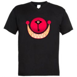 Мужская футболка  с V-образным вырезом Hotel Hazbin smile - PrintSalon