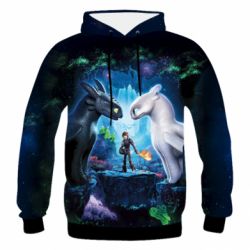 Чоловіче 3D худі How to Train Your Dragon: The Hidden World - PrintSalon