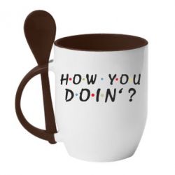 Чашка с ложкой How you doin'? - PrintSalon