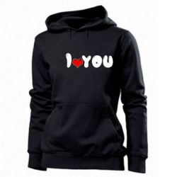 Женское худи День Валентина I love you - PrintSalon